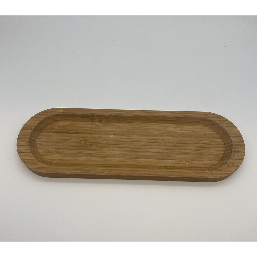 The Pampered Chef 15" Bamboo Wooden Cracker Tray 2247 Server Platter Plate Plank